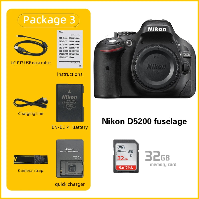 Nikon D5200 DSLR Camera with Optional 18-55mm Lens optoeletronics
