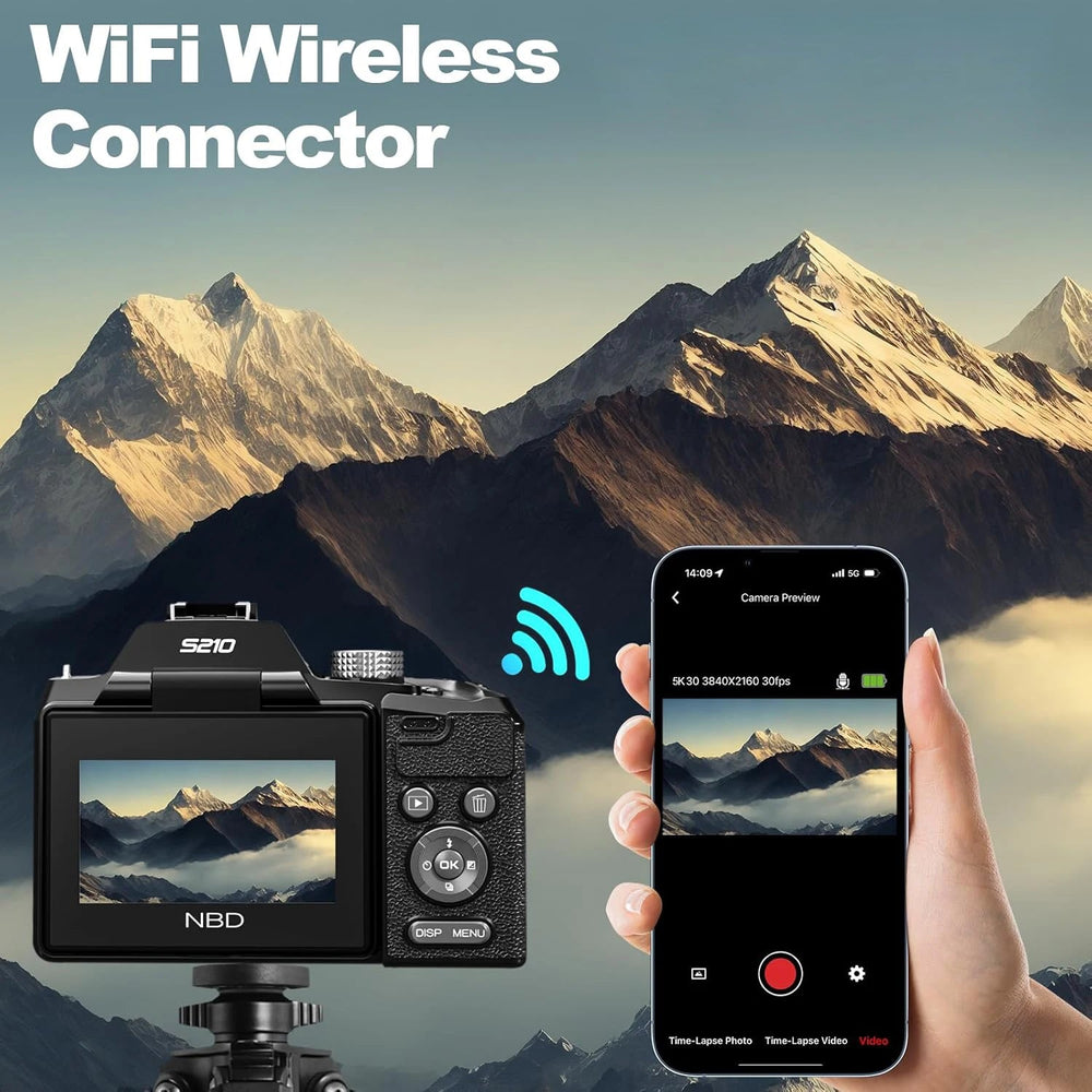 NBD 5K Digital Camera with 16x Optical Zoom and WiFi App Control optoeletronics