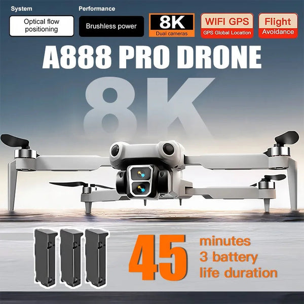 A888 Pro Dual Camera Drone - 4K ESC Obstacle Avoidance
