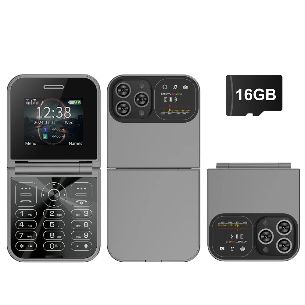 SERVO F15 Mini Flip Phone - Dual SIM 2G Compact Mobile optoeletronics