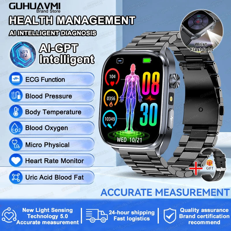 ECG Health Smart Watch - Heart Analysis, Blood Pressure and Bluetooth Call optoeletronics