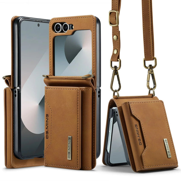 Crossbody Wallet Case for Samsung Galaxy Z Flip - Leather Card Holder
