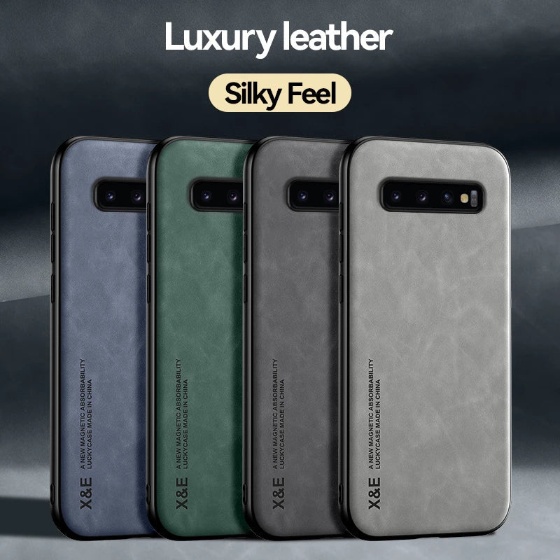 Leather Magnetic Case for Samsung Galaxy S and Note - Car Mount Cover optoeletronics