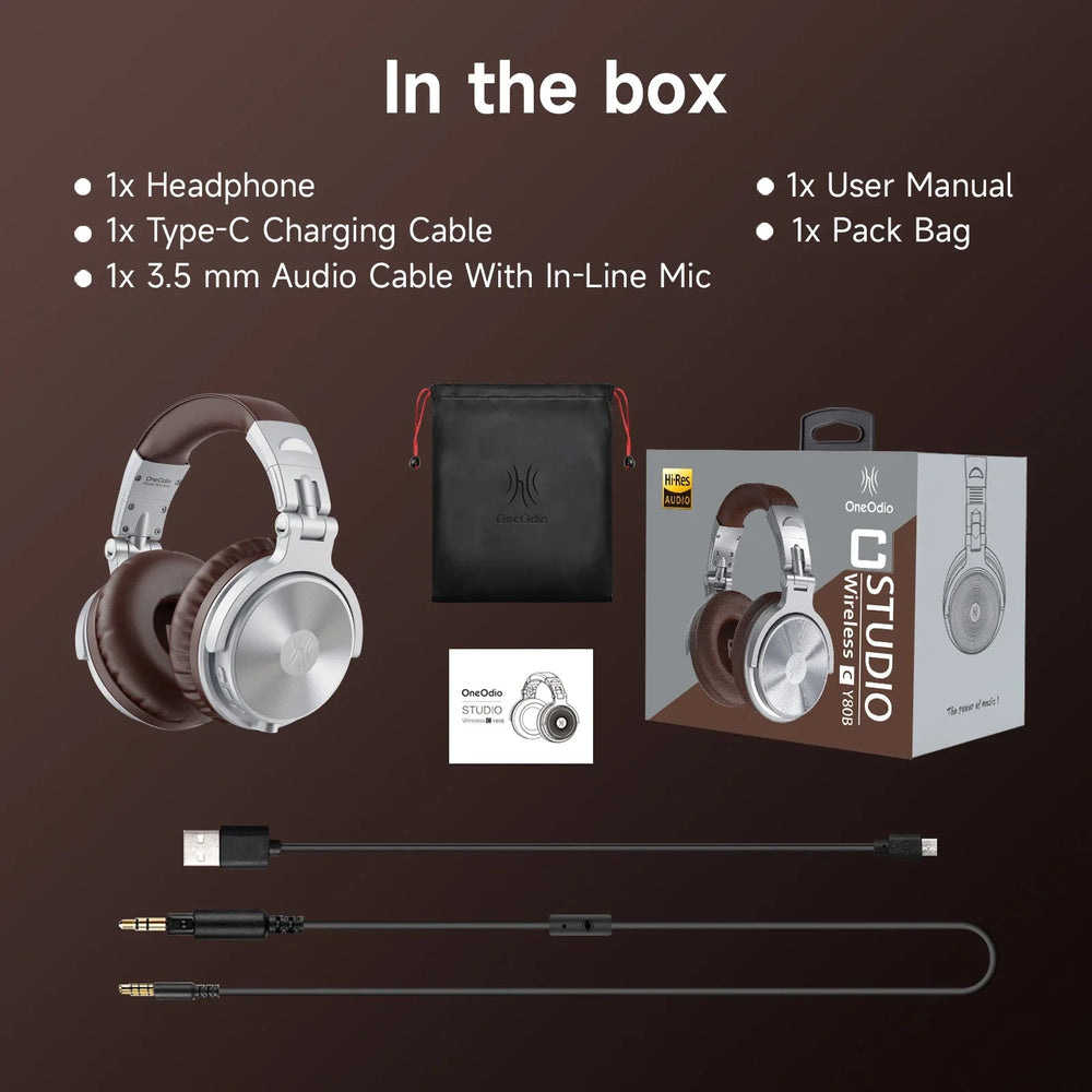 OneOdio Pro C Wireless Headphones - Hi-Res 110H Playtime optoeletronics