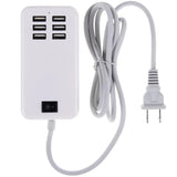 6-Port USB Charging Hub - 5V 3A Wall Adapter with Power Switch optoeletronics