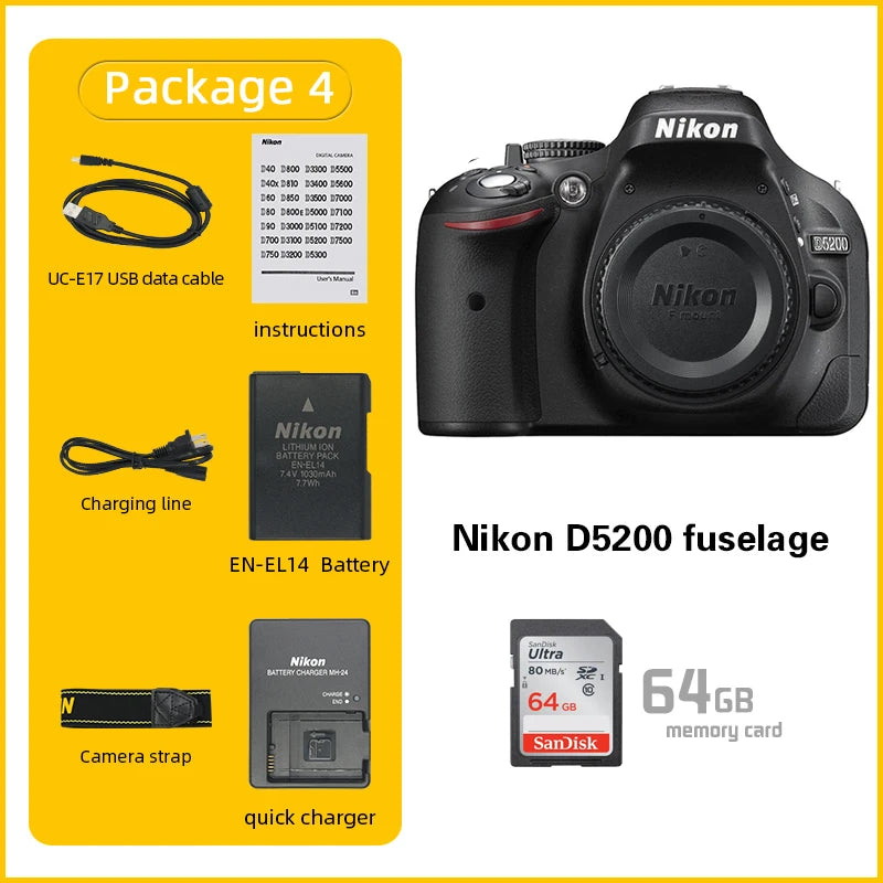 Nikon D5200 DSLR Camera with Optional 18-55mm Lens optoeletronics