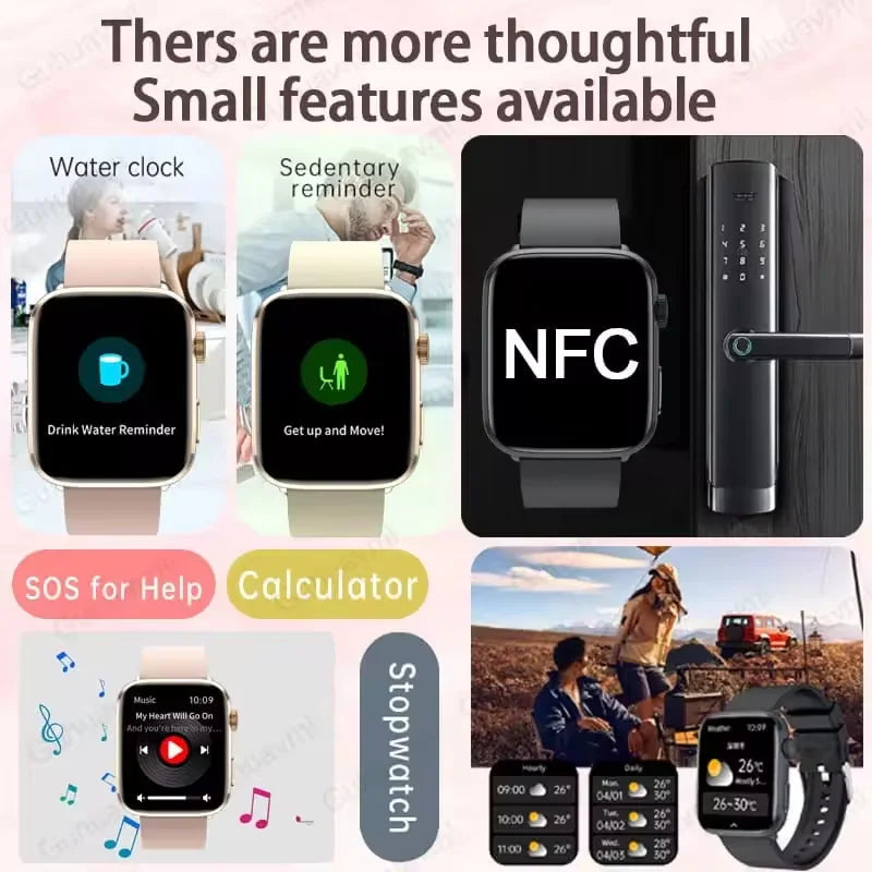 AI Health Smartwatch - HRV, PPG, NFC and IP68 Sports Tracking optoeletronics
