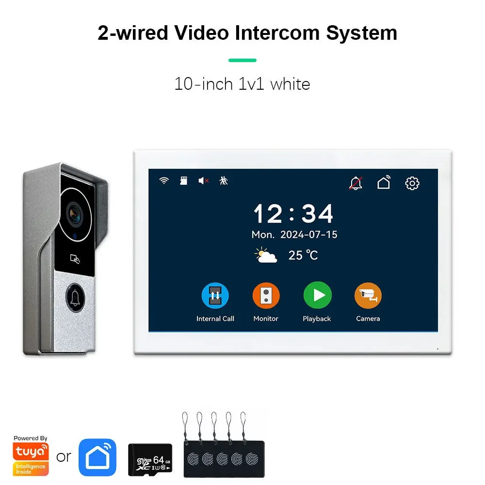 ANJIELO 2-Wire 1080P Video Intercom Doorbell System optoeletronics