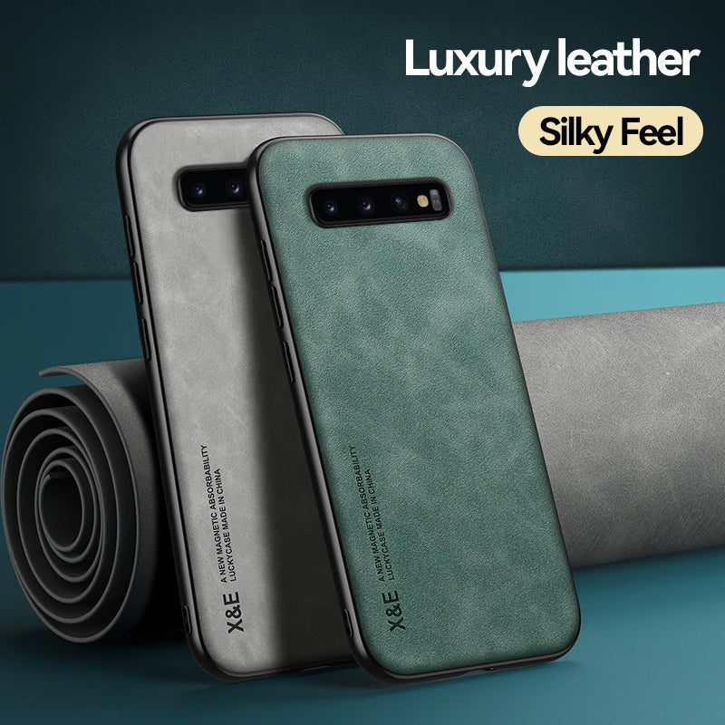 Leather Magnetic Case for Samsung Galaxy S and Note - Car Mount Cover optoeletronics
