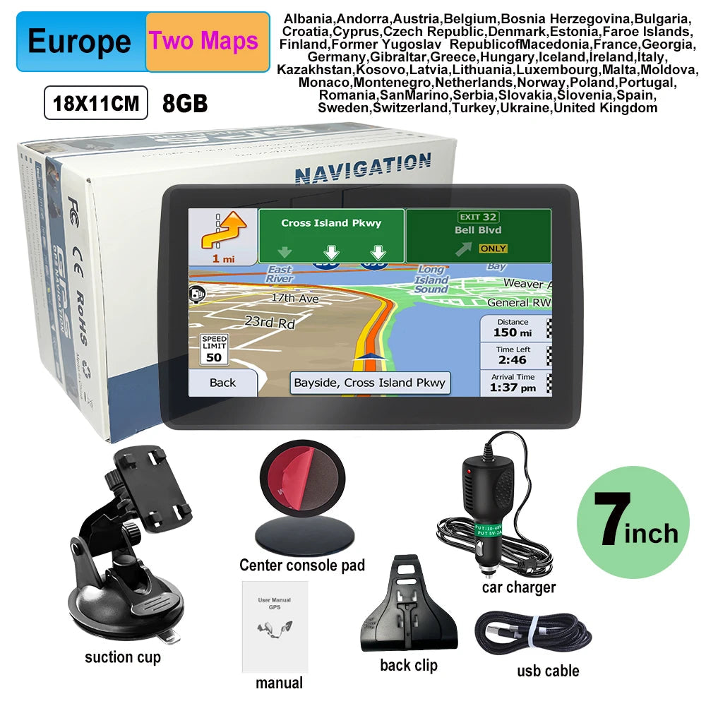 7-inch GPS Navigator for Car and Truck - Europe Maps optoeletronics