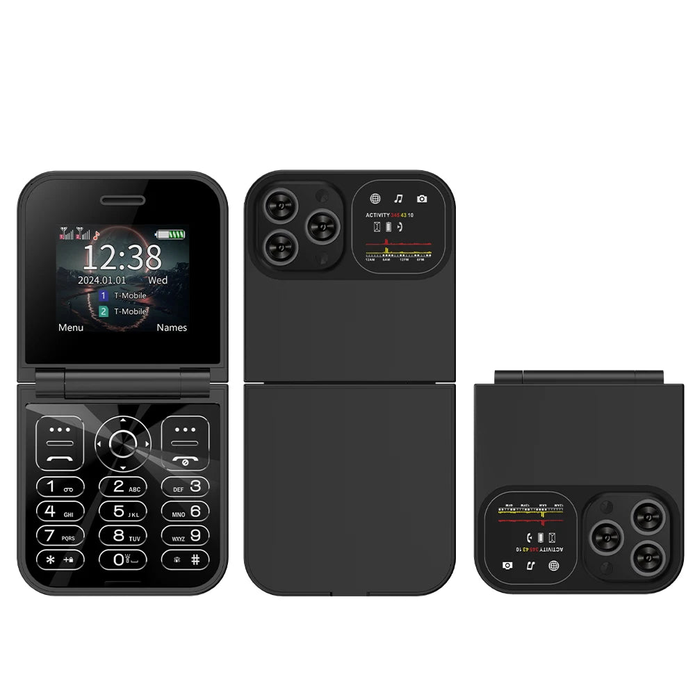 SERVO F15 Mini Flip Phone - Dual SIM 2G Compact Mobile optoeletronics