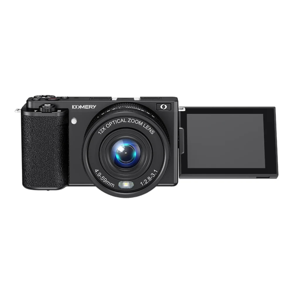 4K 64MP Flip-Screen Vlogging Camera with 12x Optical Zoom optoeletronics