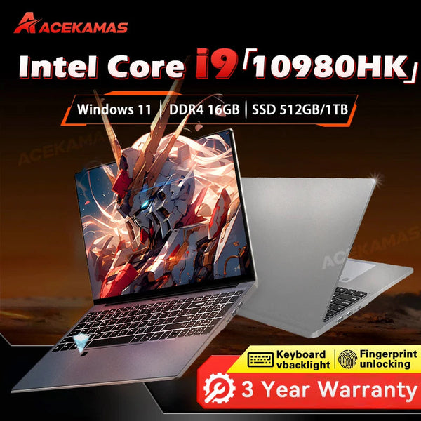 ACEKAMAS 2025 4K Gaming Laptop - i9 10980HK 15.6-inch