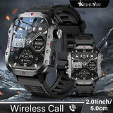 KESHUYOU Outdoor Smart Watch - 2.01 Inch HD Screen and LED Flashlight optoeletronics