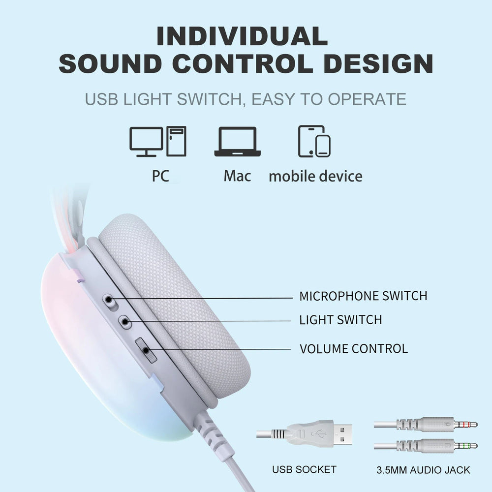 ONIKUMA RGB Gaming Headset - Wired Noise-Cancel Mic optoeletronics