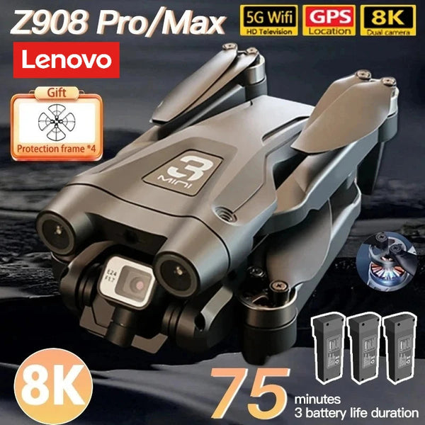 Lenovo Z908 Pro Max 4K GPS Drone with 3-Sided Obstacle Avoidance