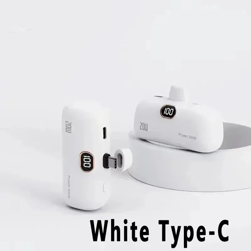 Mini Power Bank with Built-In Cables - Fast Charging Battery Pack optoeletronics