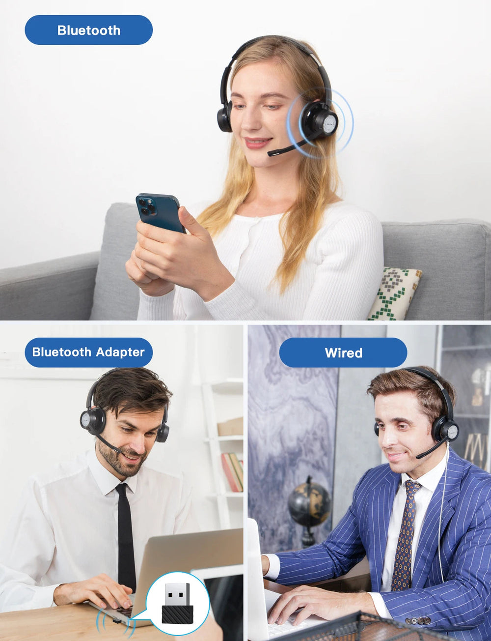 New Bee BH58 Wireless Headphones - Foldable 25H Playtime optoeletronics