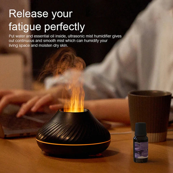 KINSCOTER 130ml Volcanic Aroma Diffuser with Flame Light