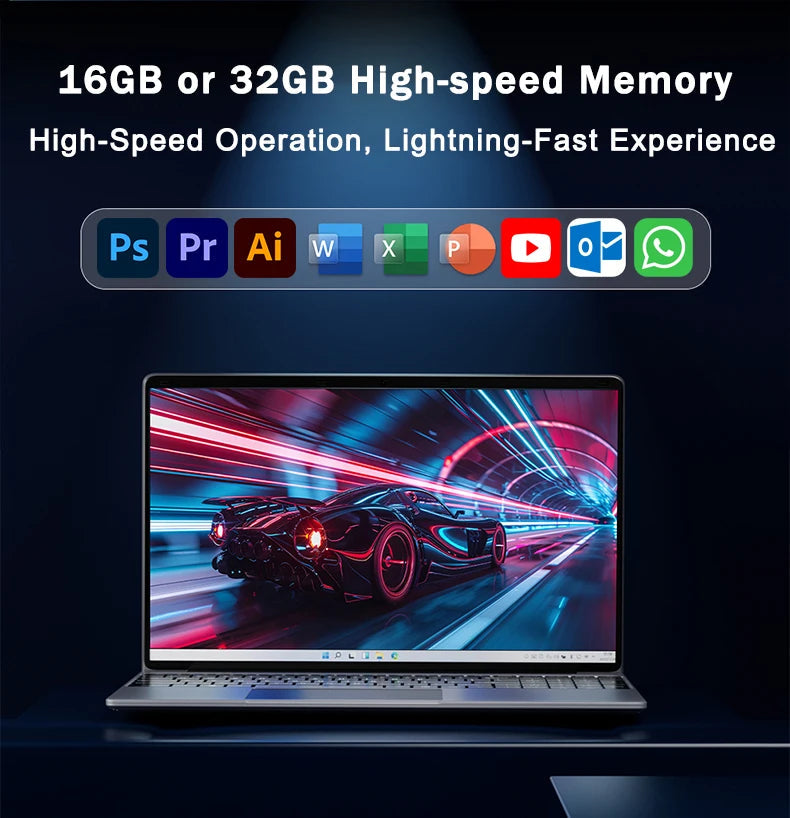 Portable 15.6-inch Laptop - Intel 6500Y Fingerprint optoeletronics