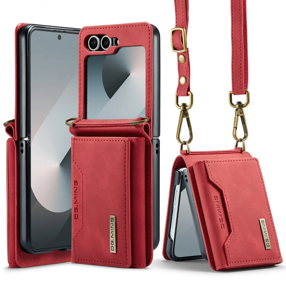 Crossbody Wallet Case for Samsung Galaxy Z Flip - Leather Card Holder optoeletronics