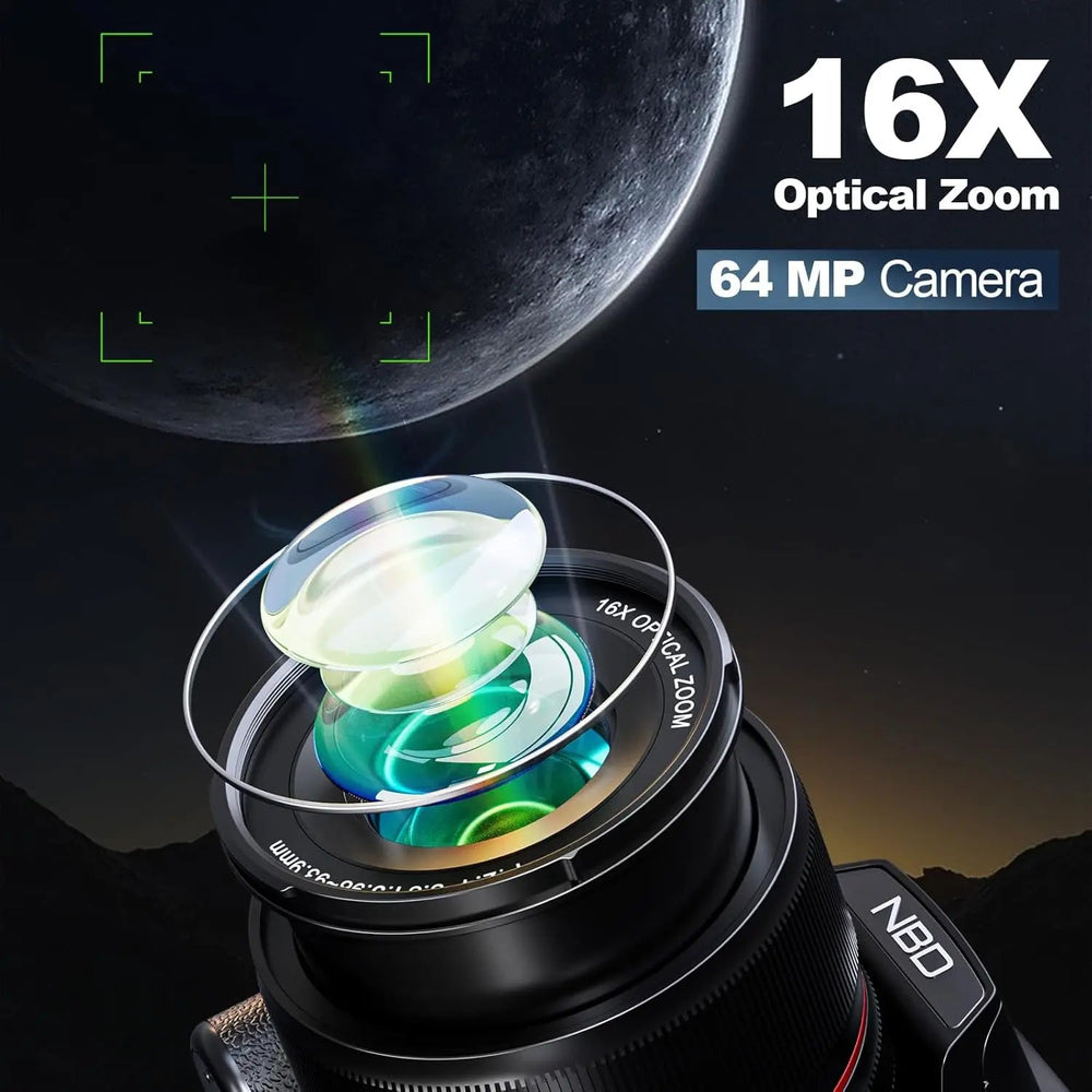 NBD 5K Digital Camera with 16x Optical Zoom and WiFi App Control optoeletronics
