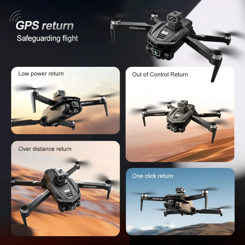 V168 Pro Max GPS Drone - 8K Camera Brushless Motors optoeletronics