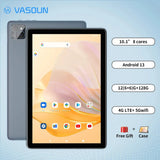 VASOUN 10.1 Inch Android 14 Tablet - 12GB RAM, 128GB, Dual SIM 4G optoeletronics