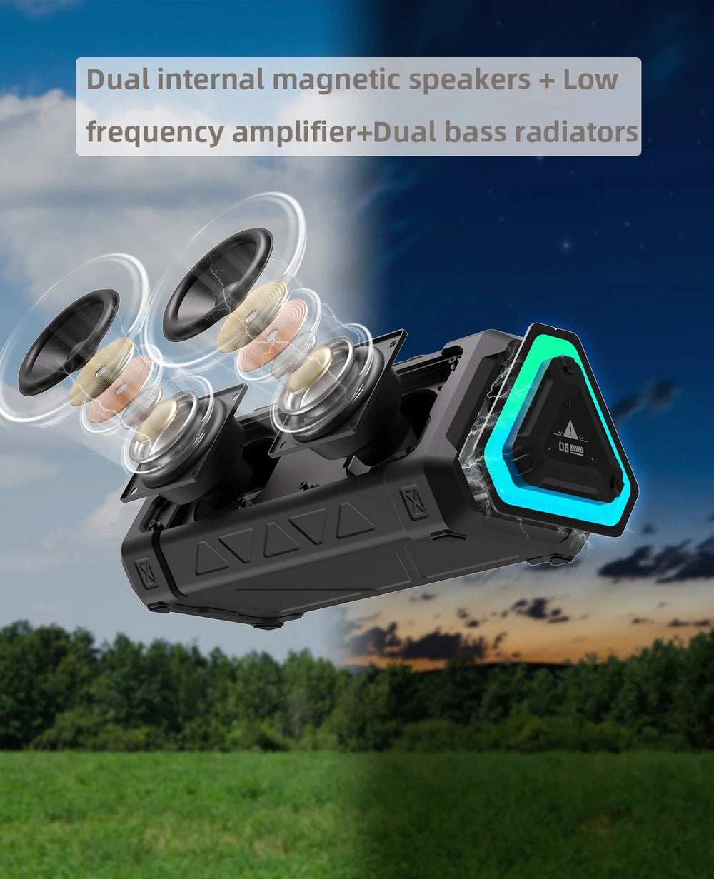 MLOVE P3 40W Bluetooth Speaker - IPX7 Stereo RGB Outdoor Sound optoeletronics