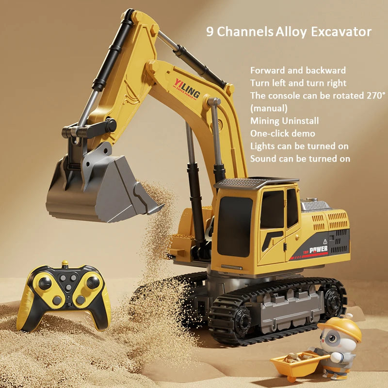 Alloy RC Excavator - Lights and Sound Engineering Vehicle optoeletronics