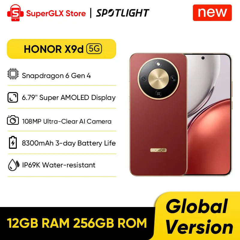 HONOR X9d 5G Smartphone - 6.79-Inch 120Hz AMOLED 108MP optoeletronics