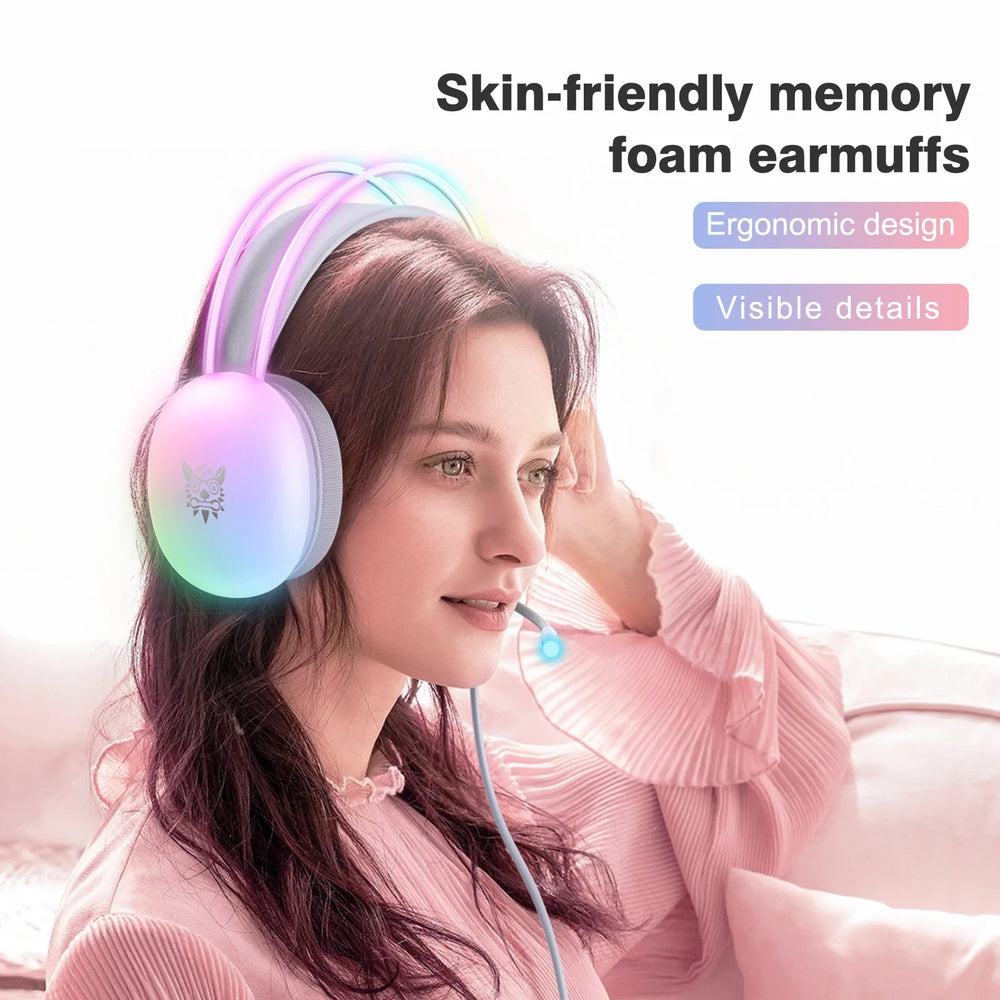 ONIKUMA RGB Gaming Headset - Wired Noise-Cancel Mic optoeletronics