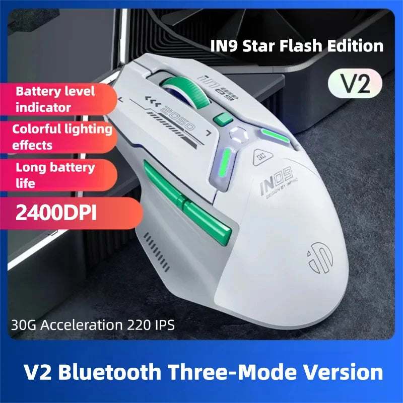 Inphic IN9 Rechargeable Wireless Gaming Mouse with RGB Lighting optoeletronics