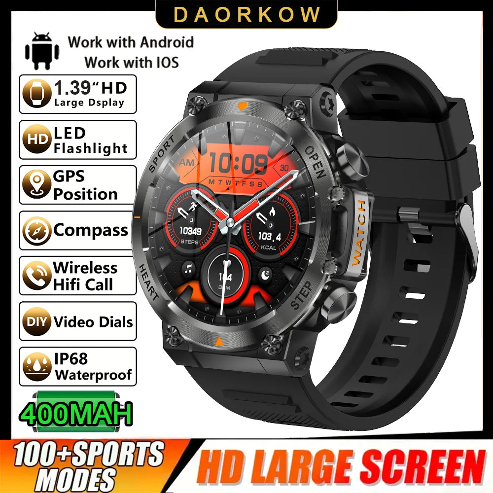 1.39 Inch Bluetooth Call Smart Watch - 400mAh Fitness Tracker for Android iOS optoeletronics