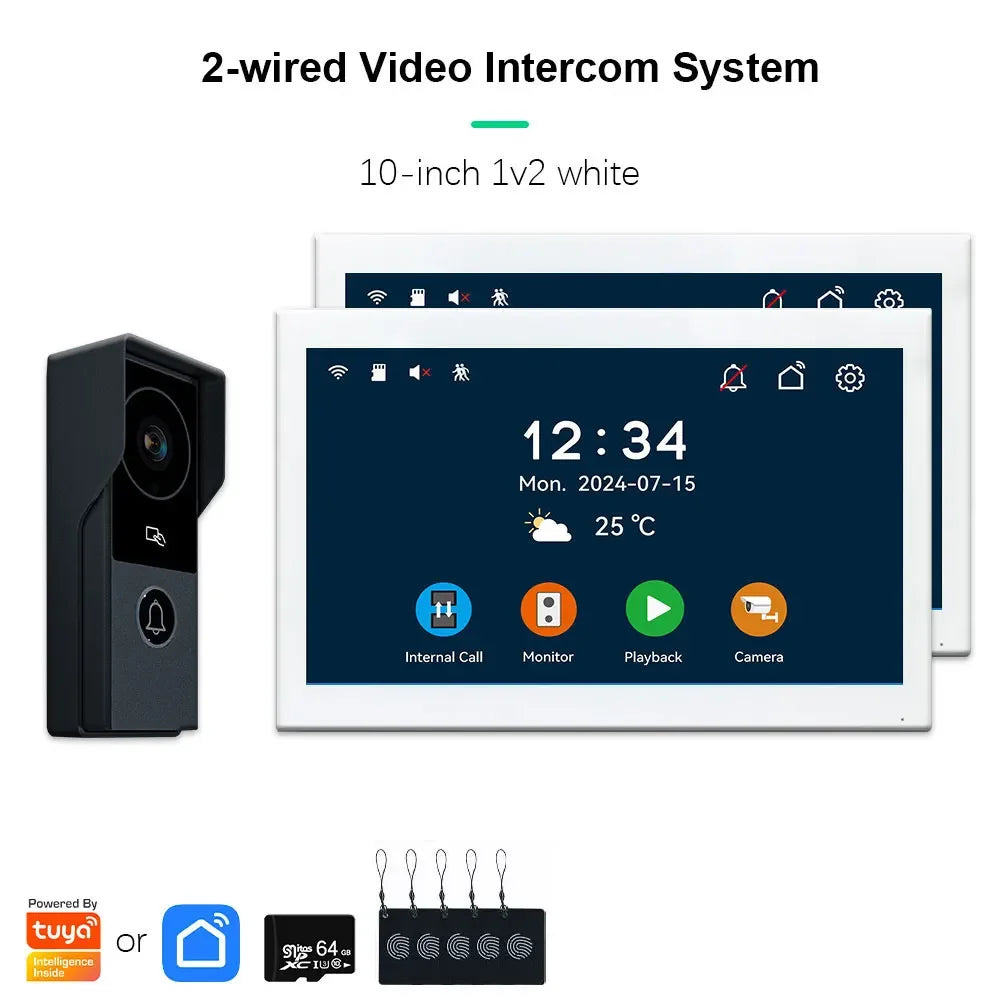 ANJIELO 2-Wire 1080P Video Intercom Doorbell System optoeletronics