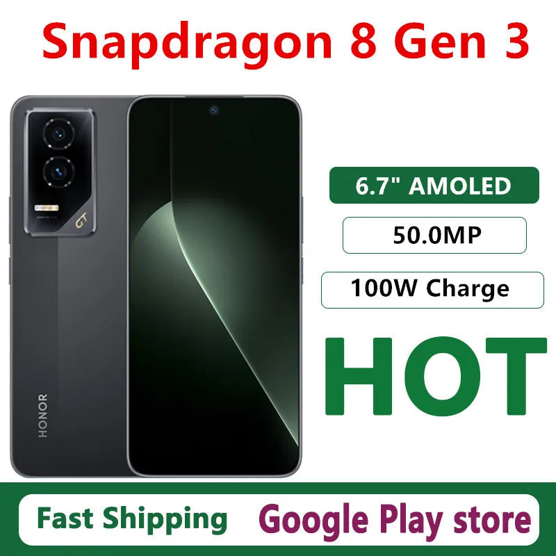 HONOR GT 5G Smartphone - 6.7-Inch AMOLED 120Hz 100W optoeletronics