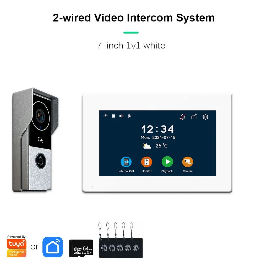 ANJIELO 2-Wire 1080P Video Intercom Doorbell System optoeletronics