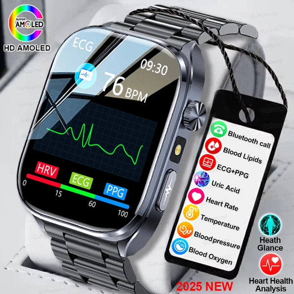 ECG Health Smart Watch - Heart Analysis, Blood Pressure and Bluetooth Call