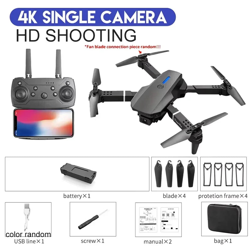 E88 4K Foldable RC Drone with Wide-Angle Camera optoeletronics