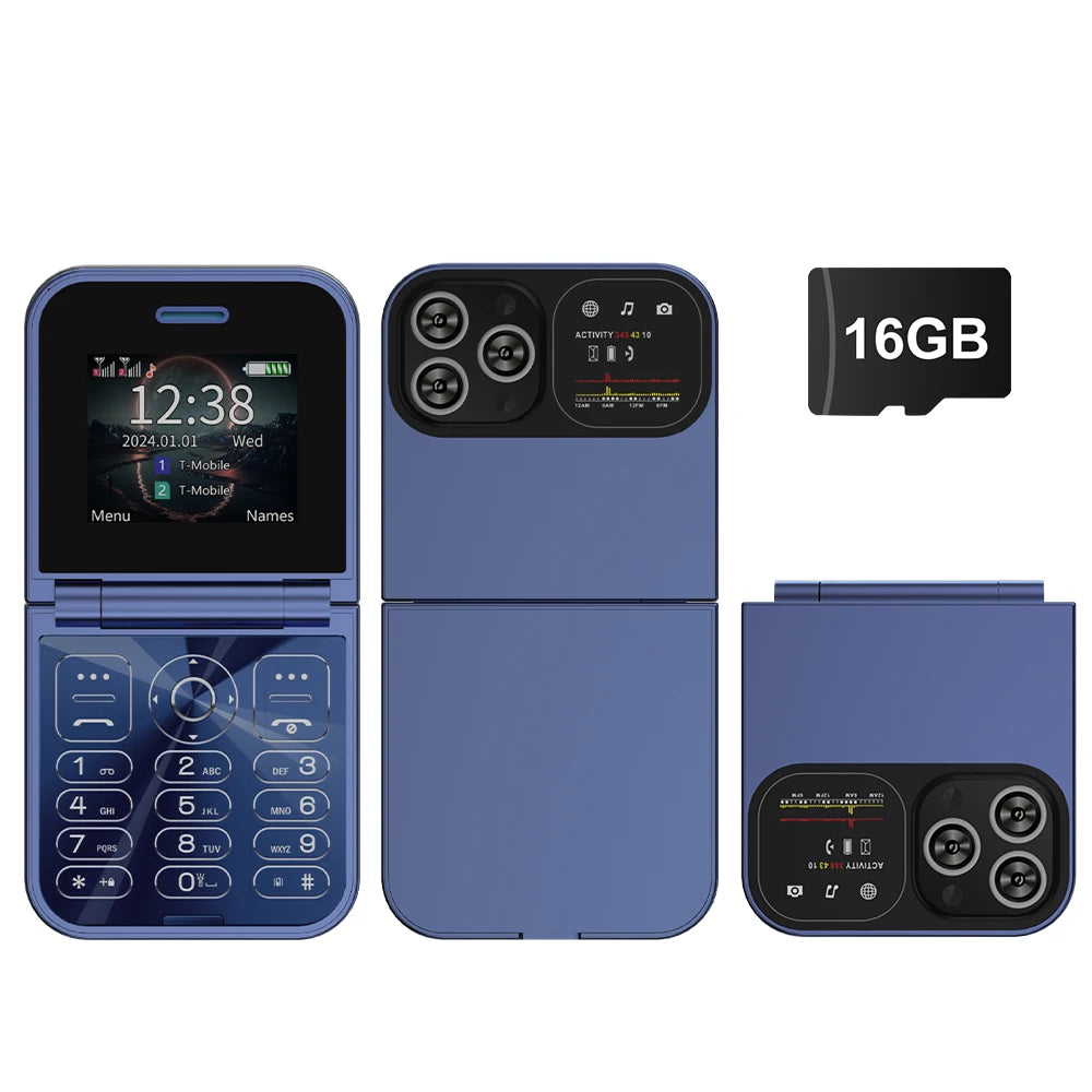 SERVO F15 Mini Flip Phone - Dual SIM 2G Compact Mobile optoeletronics