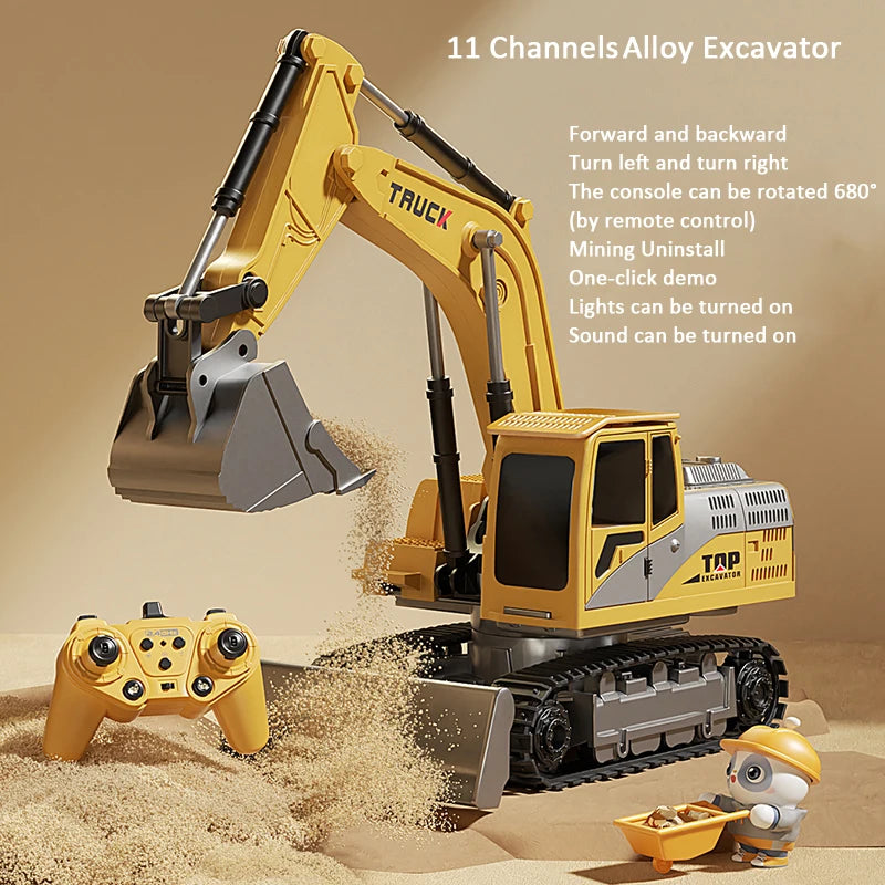 Alloy RC Excavator - Lights and Sound Engineering Vehicle optoeletronics