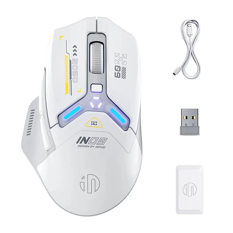 Inphic IN9 Rechargeable Wireless Gaming Mouse with RGB Lighting optoeletronics