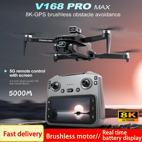 V168 Pro Max GPS Drone - 8K Camera Brushless Motors