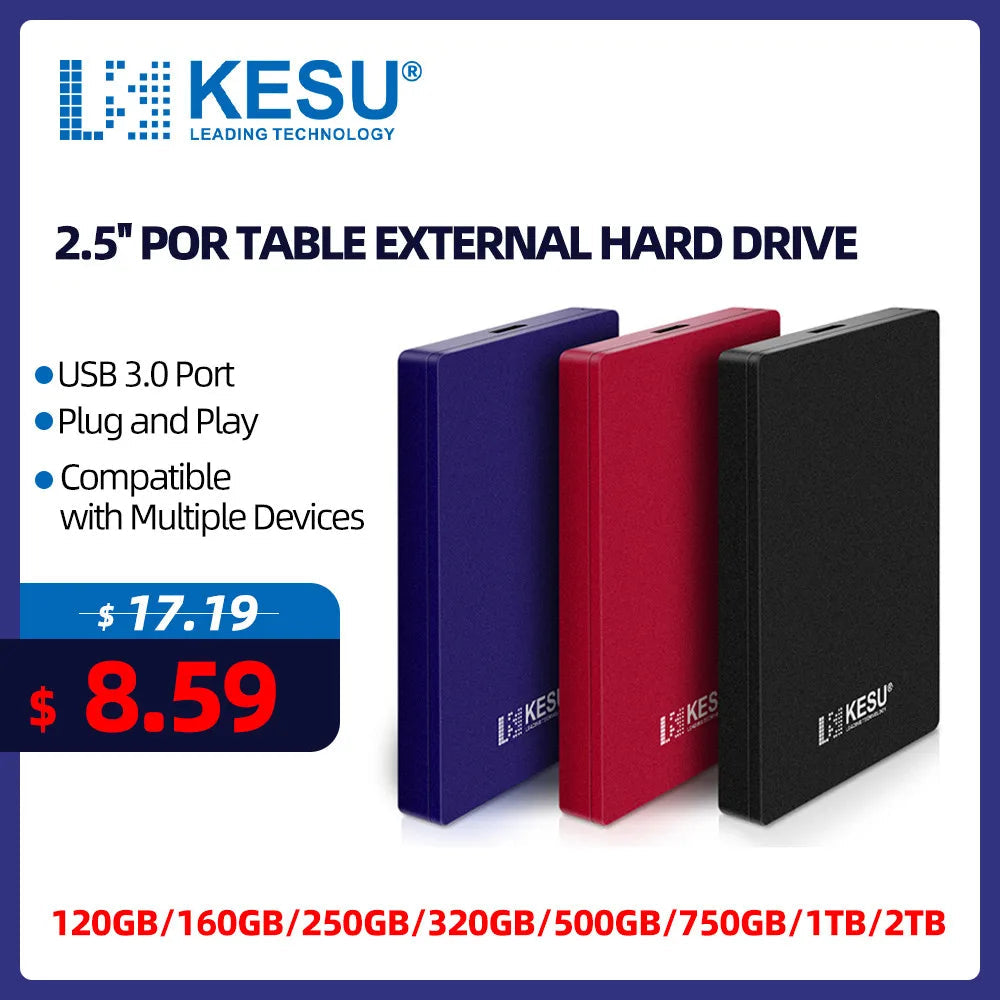 KESU USB 3.0 Portable External Hard Drive optoeletronics