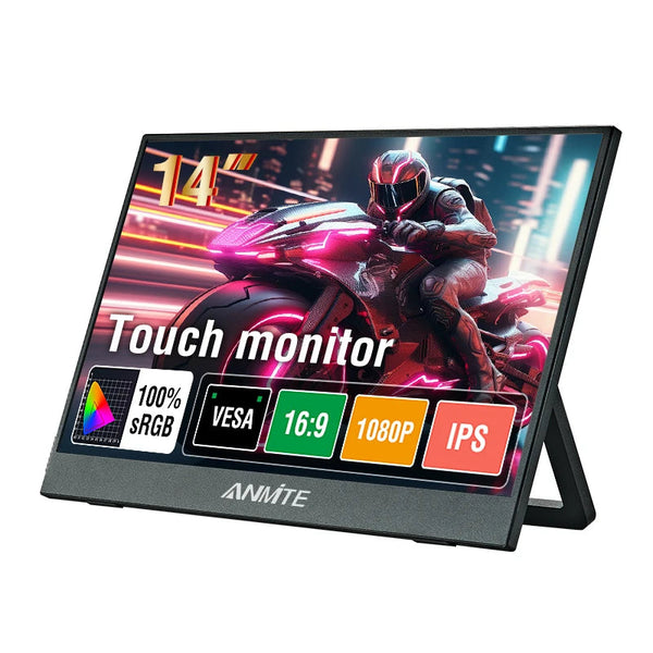 14-Inch Portable Touch Monitor - 1080P Gaming and Laptop Display