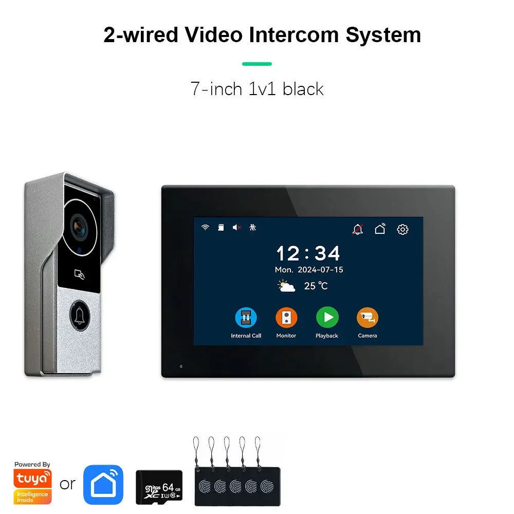 ANJIELO 2-Wire 1080P Video Intercom Doorbell System optoeletronics