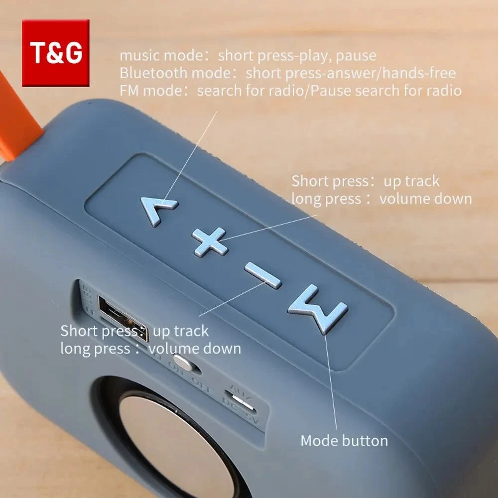 Portable Mini Bluetooth Speaker with FM Radio - Waterproof AUX Sound Box optoeletronics