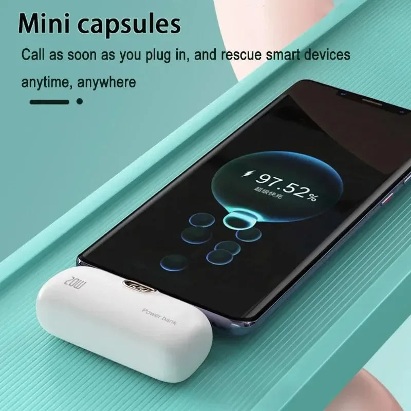 Mini Power Bank with Built-In Cables - Fast Charging Battery Pack optoeletronics