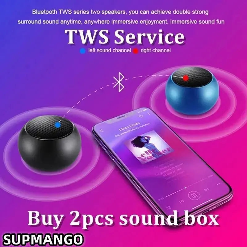 Metal Mini Bluetooth Speaker - Heavy Bass Portable Stereo Audio optoeletronics