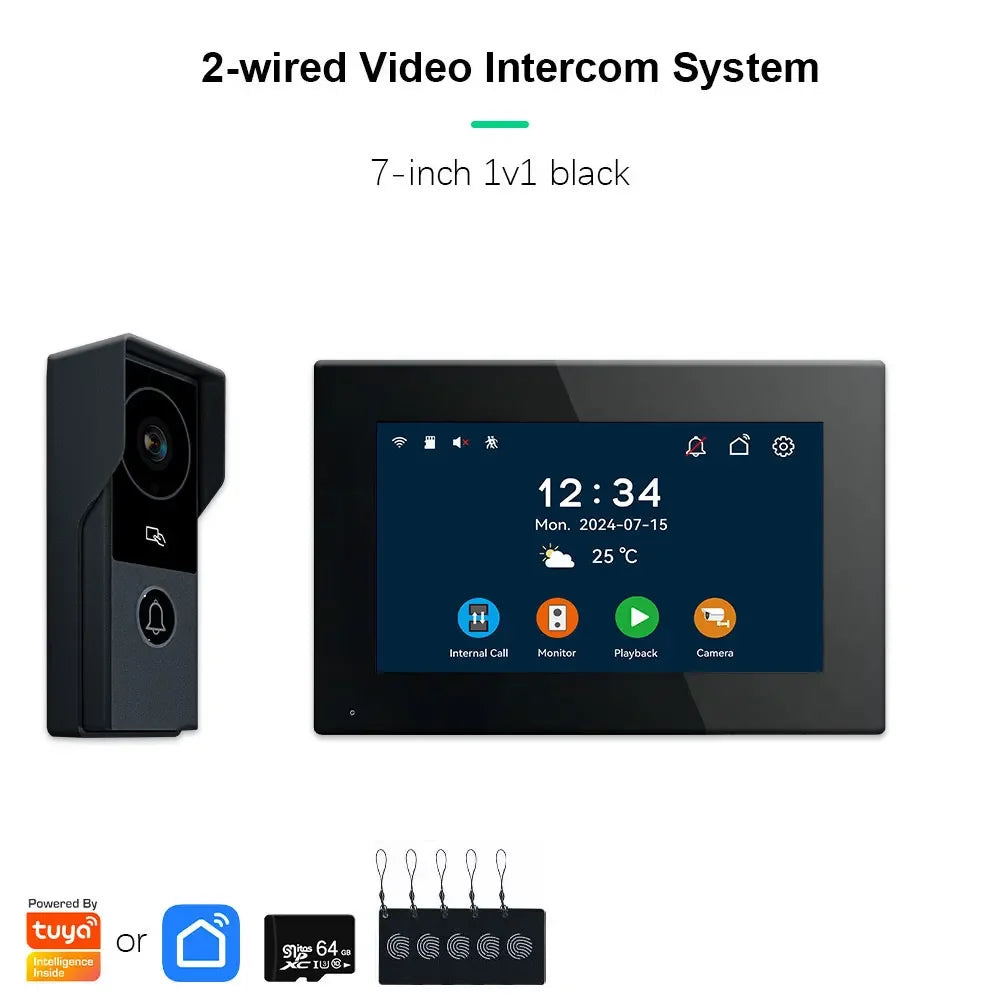 ANJIELO 2-Wire 1080P Video Intercom Doorbell System optoeletronics